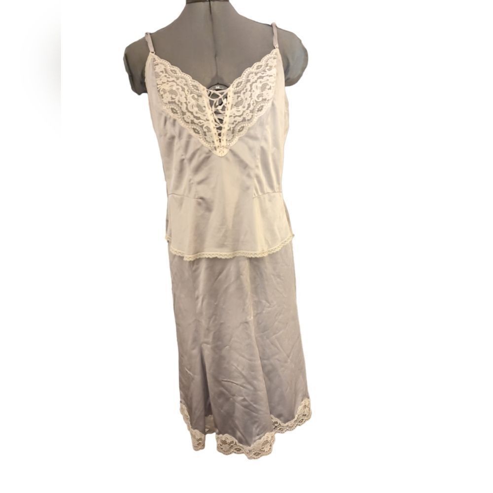 Vintage Maidenform Heartstrings union made‎ gray 2 piece set